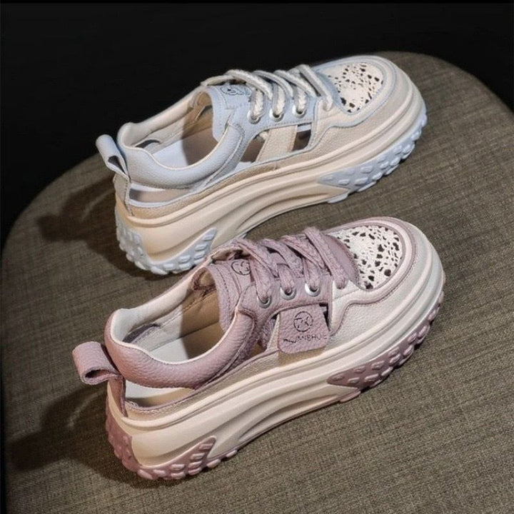 Damen Modische Sneaker mit luftigen Lochungen und dämpfender Laufsohle Echo Archiv