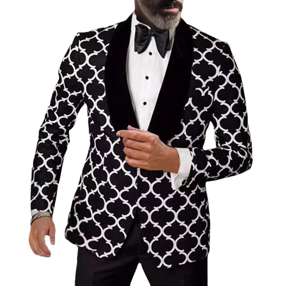 Herren eleganter Designer-Sakko mit auffälligem Muster Echoarchiv