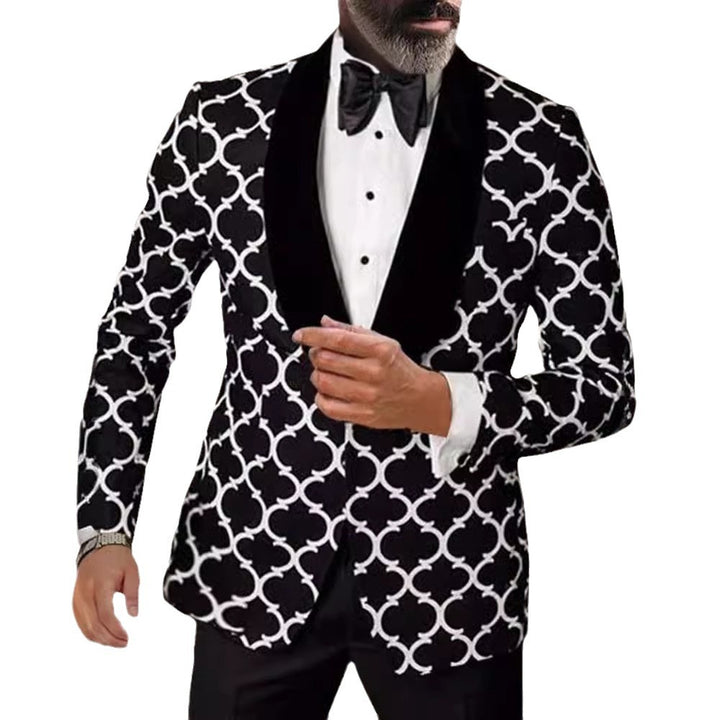 Herren eleganter Designer-Sakko mit auffälligem Muster Echoarchiv