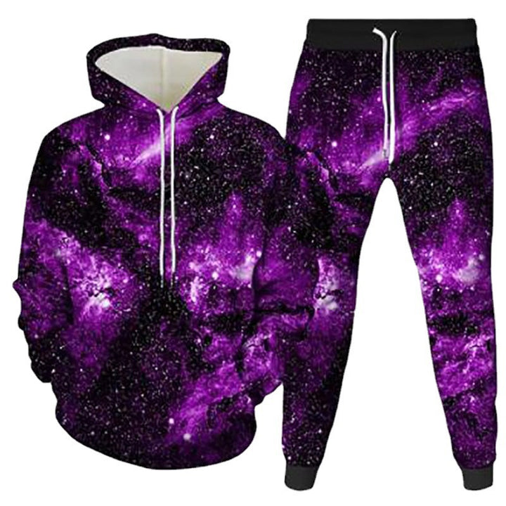 Herren Kapuzenpullover und Jogginghose Set mit modernem Grafikausdruck Echoarchiv