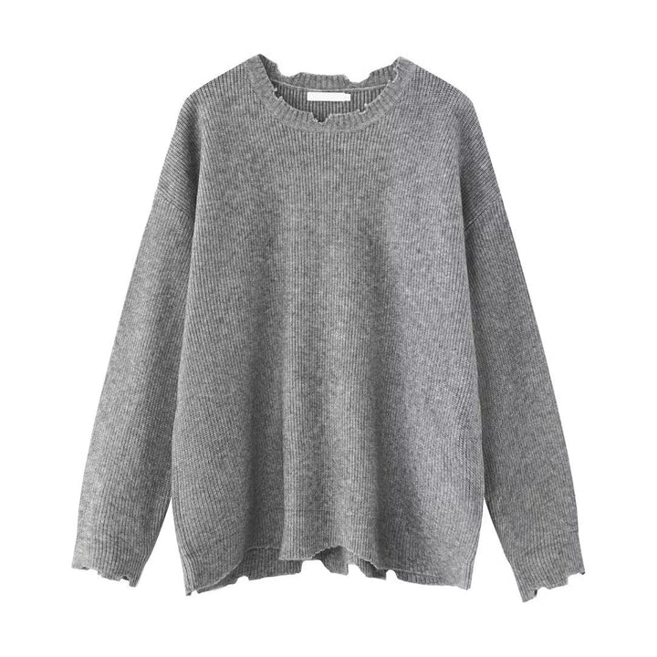 Damen Elegante Grobstrickpullover mit modernem V-Ausschnitt Echoarchiv