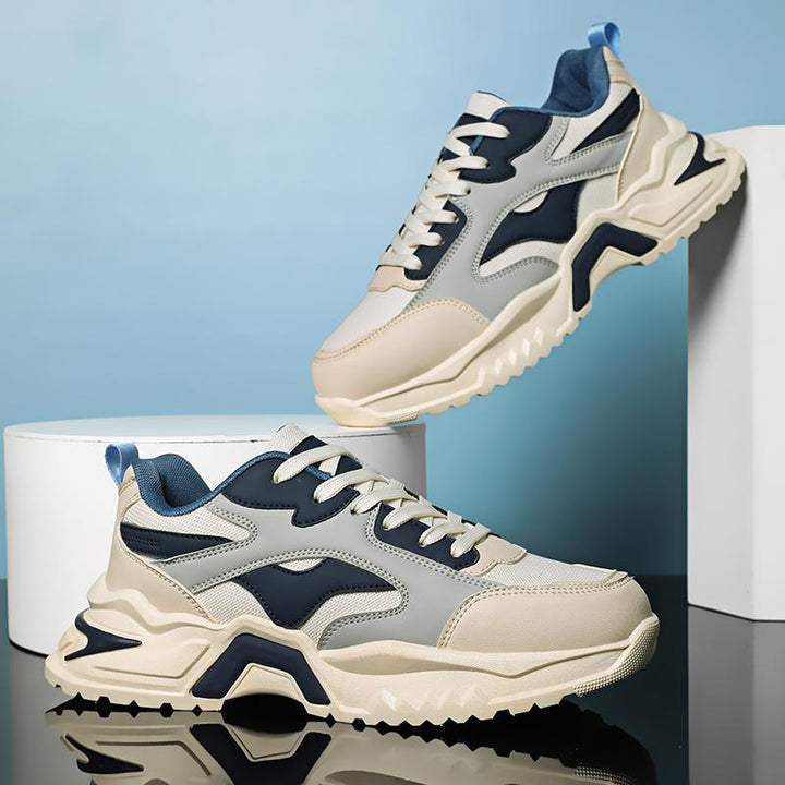 Herren Chunky Retro-Sneaker mit Wellen-Overlay und robuster Profilsohle Echoarchiv