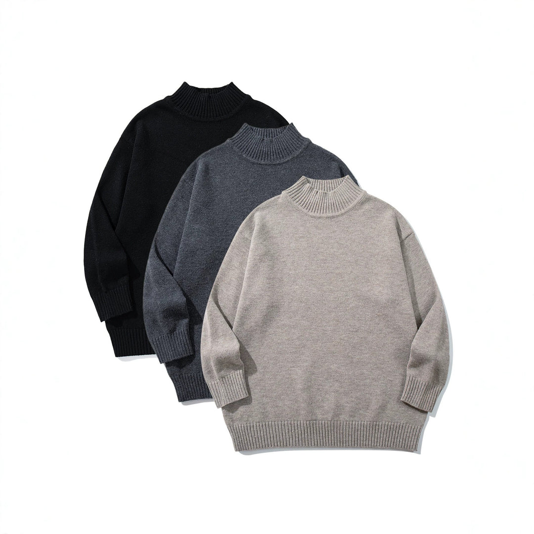 Unisex Oversize-Troyer-Pullover mit kurzem Stehkragen und breiten Rippenbündchen Echoarchiv