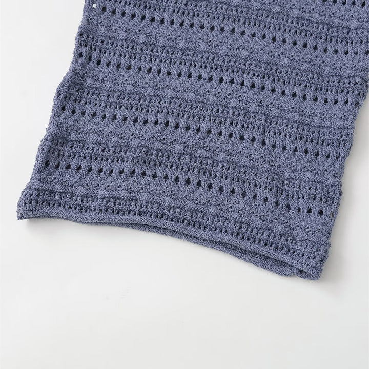 Damen Häkeloberteil mit strukturiertem Design und kurzen Ärmeln Echo Archiv