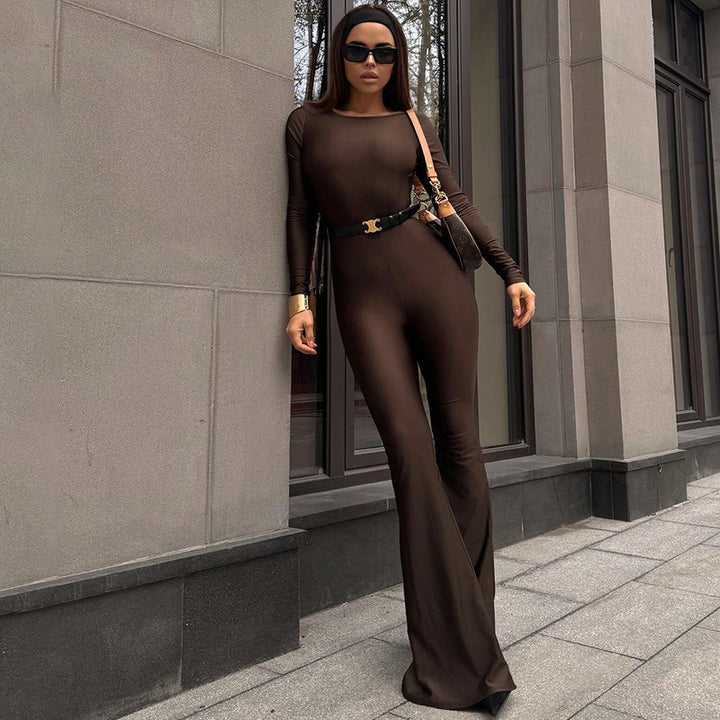 Damen Jumpsuit mit schulterfreiem Design und weitem Bein Echo Archiv