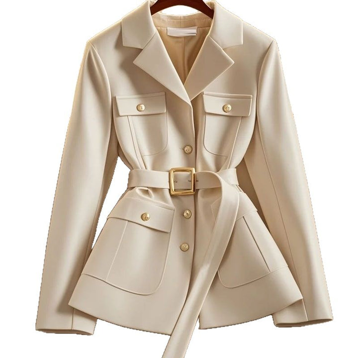 Damen Modischer Blazer mit Taillengürtel und Taschen Echo Archiv