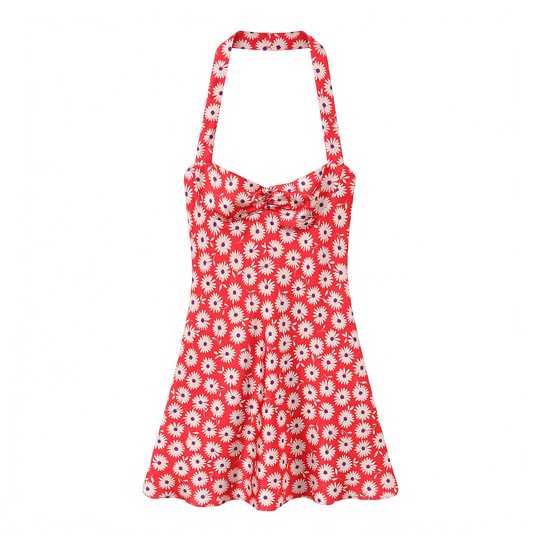 Damen sommerliches Kleid mit verspieltem Blumendruck und schwingendem Rock Echo Archiv