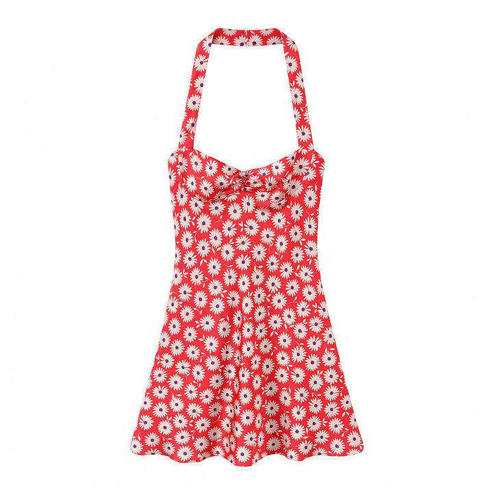 Damen sommerliches Kleid mit verspieltem Blumendruck und schwingendem Rock Echo Archiv