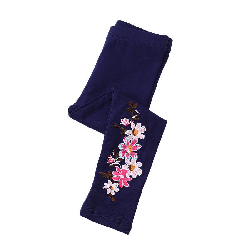 Mädchen Leggings mit floralem Stickdesign Echo Archiv