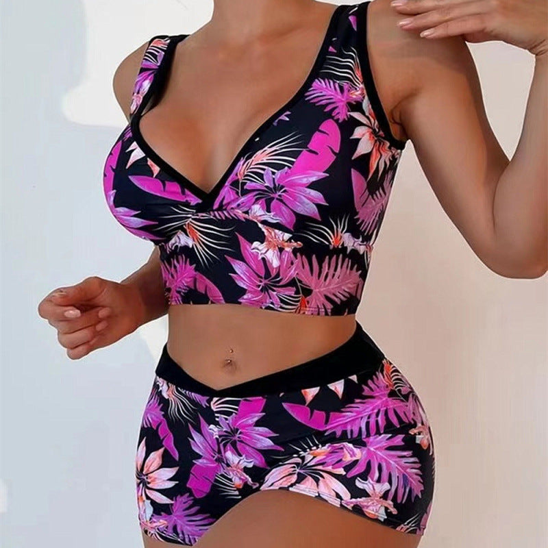 Damen Sport-Bikini-Set mit hoch geschnittenem Oberteil und bequemem Shorts Echo Archiv