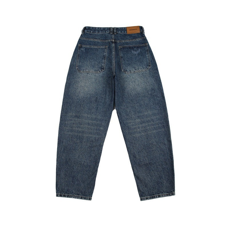 Unisex Weite Jeans mit hohem Bund, markanten Nahtpaneelen und konisch zulaufender Cropped-Silhouette Echo Archiv