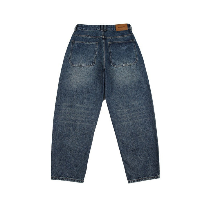 Unisex Weite Jeans mit hohem Bund, markanten Nahtpaneelen und konisch zulaufender Cropped-Silhouette Echo Archiv