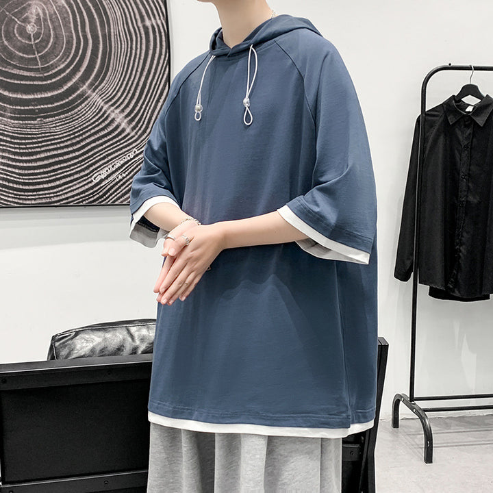 Herren Oversize T-Shirt mit Kapuze und atmungsaktiven Eigenschaften Echoarchiv