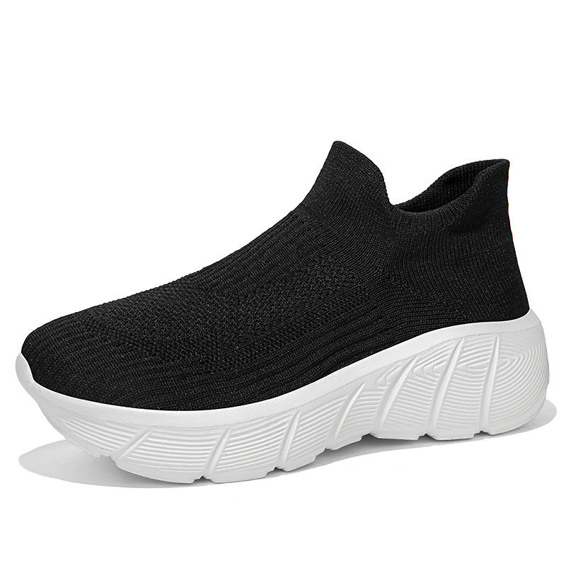 Unisex nan nahtloser Strick-Überziehschuh mit skulpturierter Plateau-Laufsohle und orthopädisch geformter Fersenführung Echo Archiv