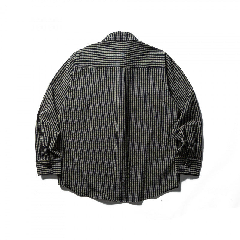 Herren Boxy-Overshirt aus leichter Baumwollmischung mit feinem Karomuster und Brustklappentaschen Echo Archiv