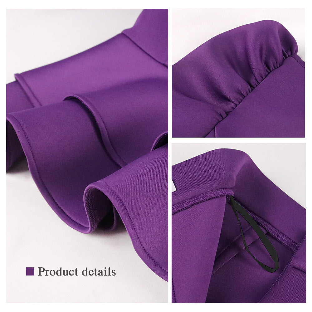 Damen figurbetontes Kleid mit voluminösen Puffärmeln und tailliertem Gürtel Echo Archiv