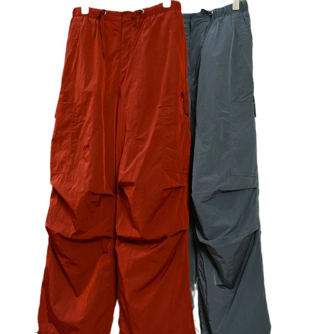 Damen Leichte High‑Waist Cargo‑Palazzohose mit Tunnelzug und Utility‑Taschen Echoarchiv