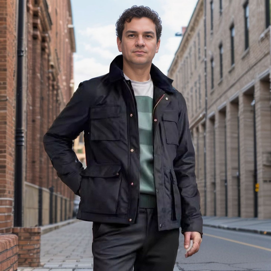 Herren funktionale Sportjacke mit praktischen Taschen und hochschließendem Kragen Echoarchiv