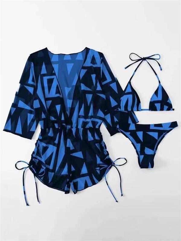 Damen Badeset mit transparentem Kimono und modischen Bikini Echo Archiv