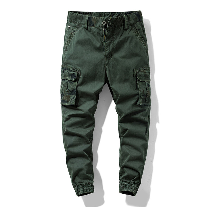 Herren Cargo-Joggerhose mit Multifachtaschen, elastischem Saum & Camouflage-Akzent Echoarchiv