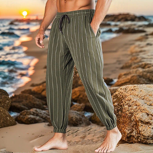 Herren elegante Freizeit-Hose mit Streifenmuster Echoarchiv