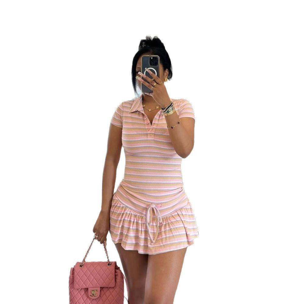 Damen Sportliches Polo-Kleid mit Rüschendetails Echo Archiv