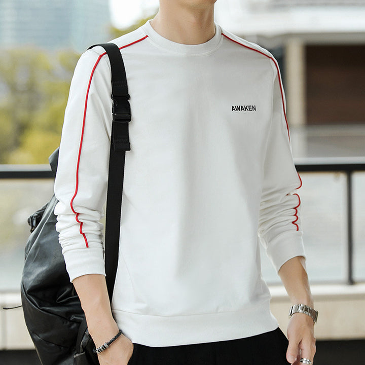Herren Crewneck‑Sweatshirt mit Kontrastpaspel und schmaler Silhouette – Marzano