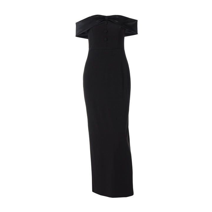 Damen Damenhaftes Maxi-Kleid mit off-shoulder Design und eleganten Knopfdetails Echo Archiv