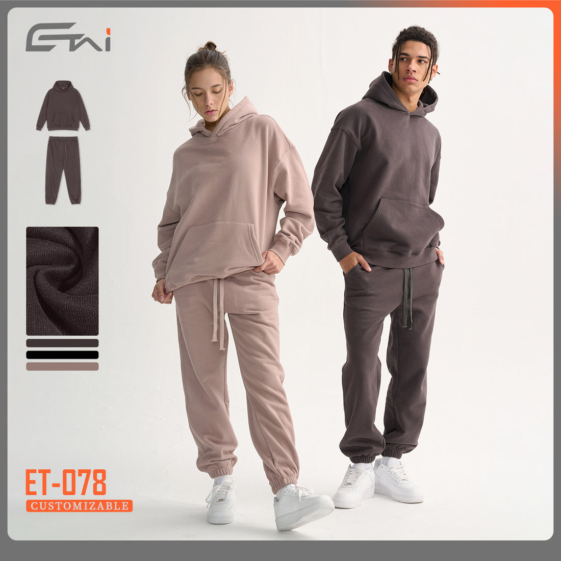 Unisex Oversize Baumwoll-Hoodie mit tiefer Schulterlinie und Kängurutasche Echo Archiv