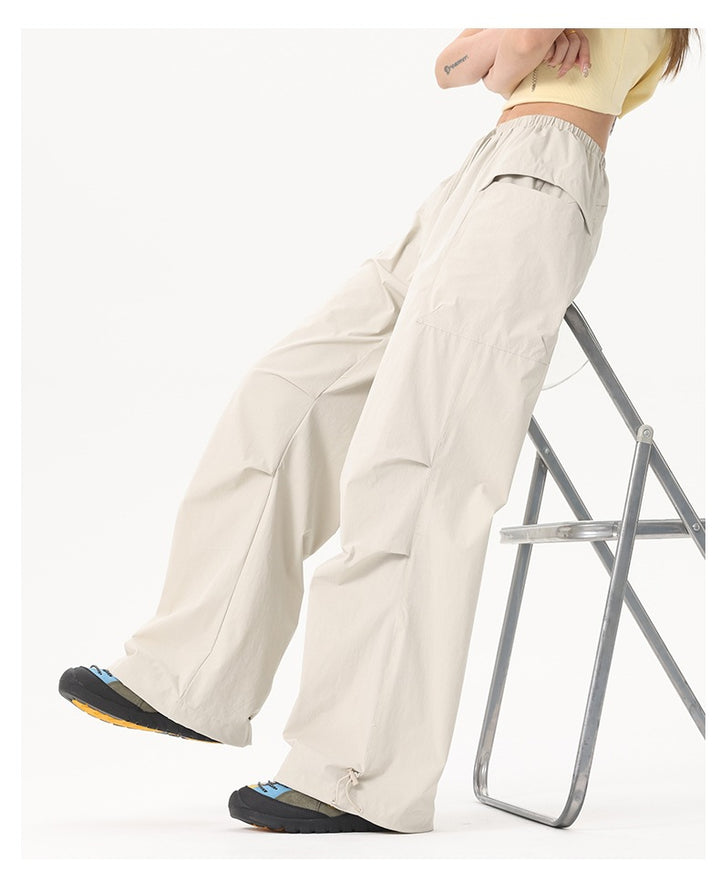Damen Wide‑Leg Cargo‑Hose mit elastischem Bund & Utility‑Taschen Echoarchiv