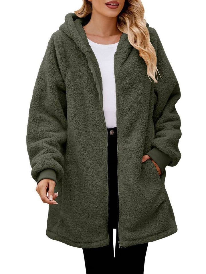 Damen Kuschelige Fleece-Jacke im Oversized-Stil Echoarchiv