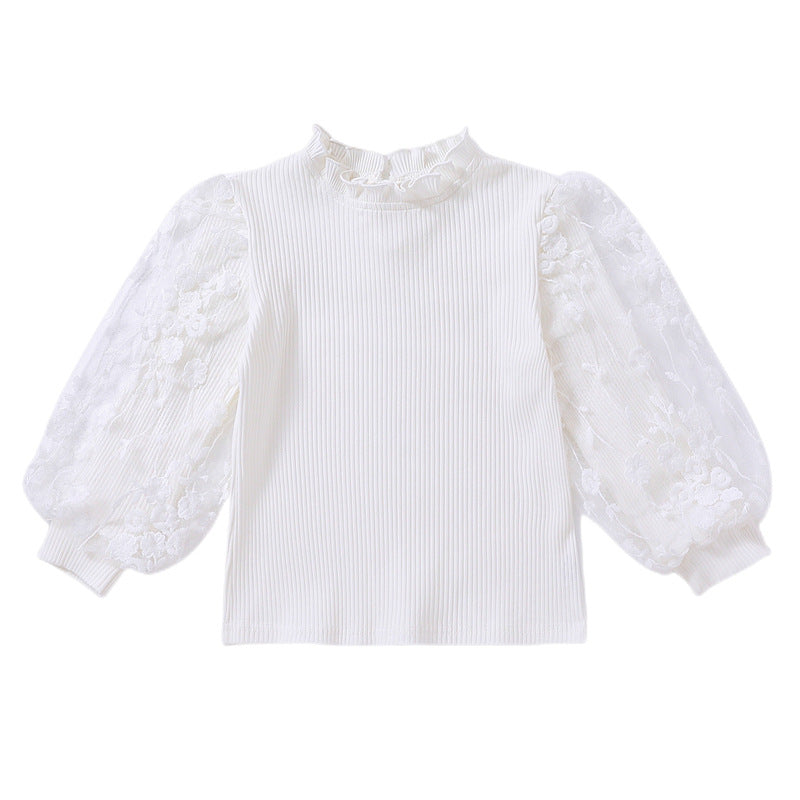 Mädchen Sweatshirt mit floralen Stickermonturen und Rüschen Echo Archiv