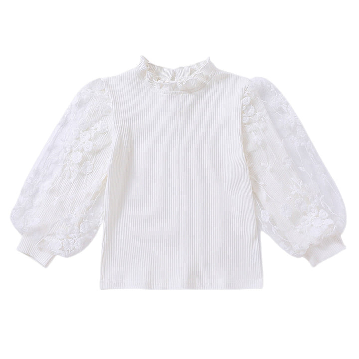 Mädchen Sweatshirt mit floralen Stickermonturen und Rüschen Echo Archiv