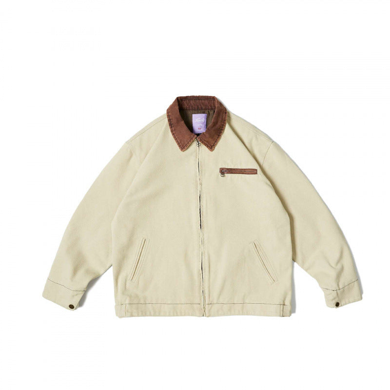 Unisex Weit geschnittene Blousonjacke im Worker‑Look mit Cordkragen und Brustreißverschluss Echo Archiv
