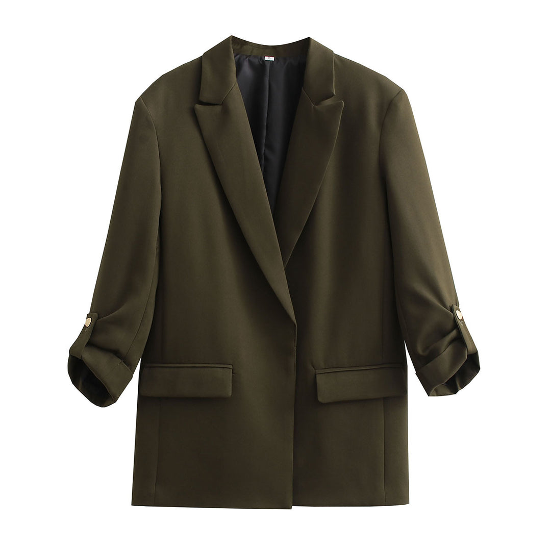 Damen Oversize Longline Blazer mit Dreiviertel-Ärmeln und Reverskragen – Valéne