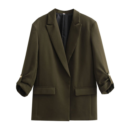 Damen Oversize Longline Blazer mit Dreiviertel-Ärmeln und Reverskragen – Valéne