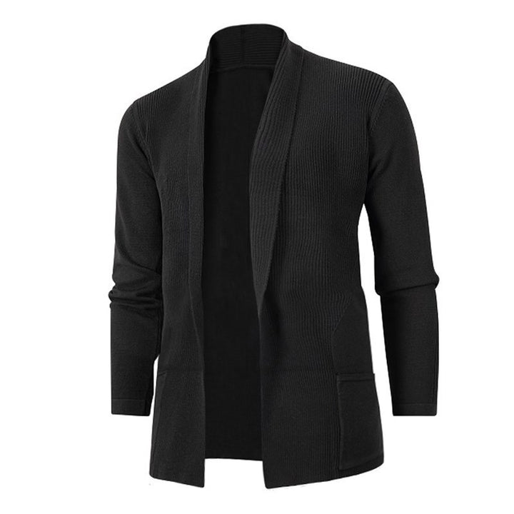 Herren modische Strickjacke mit offenem Schnitt und praktischen Taschen Echoarchiv