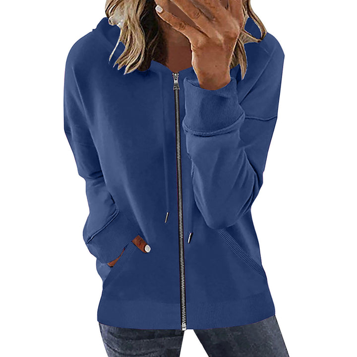 Damen nan Kapuzenjacke mit durchgehendem Reißverschluss, Kängurutaschen und elastischen Bündchen Echo Archiv