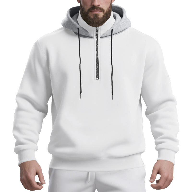 Herren sportlicher Kapuzenpullover mit halbem Reißverschluss und atmungsaktivem Stoff Echoarchiv