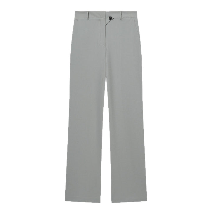 Damen Hochtaillierte weite Stoffhose mit geradem Bein und Seitentaschen Echoarchiv