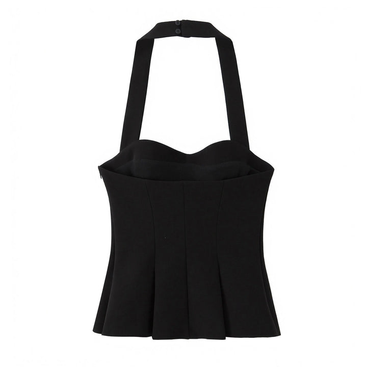Damen schicke Bustier-Bluse mit taillierter Silhouette und dekorativem Halterneck Echo Archiv
