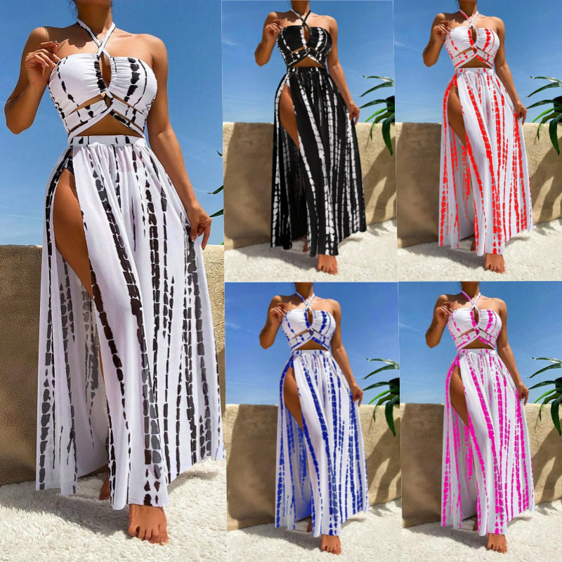 Damen Bikini-Set mit elegantem Maxirock und femininem Oberteil Echo Archiv