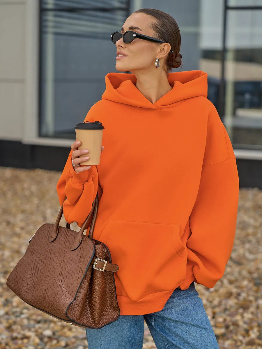 Damen Oversized Kapuzenpullover mit Kängurutasche Echo Archiv