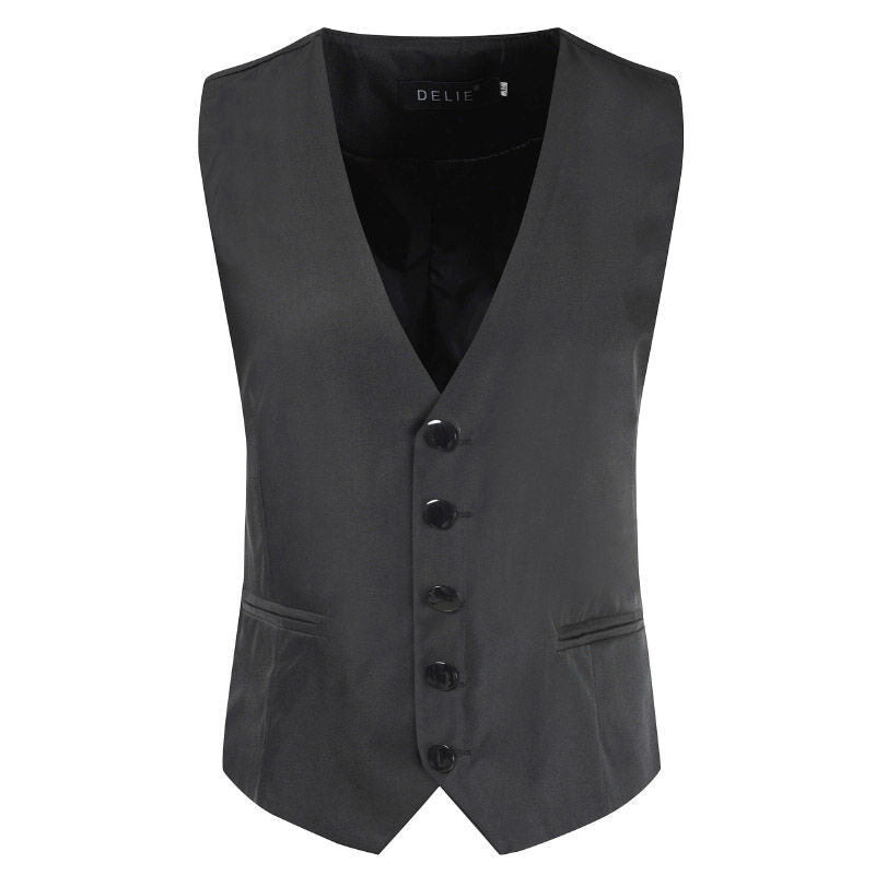 Herren Satin-Smokingsweste mit taillierter Passform, V-Ausschnitt und eleganter Knopfleiste Echo Archiv