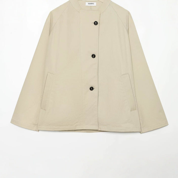 Damen Kurze A‑Linien Übergangsjacke mit hohem Stehkragen und Raglanärmeln Echo Archiv