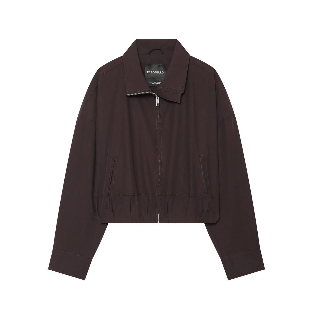 Damen utilitaristische Kurzjacke mit Reißverschluss und Hemdkragen Echo Archiv