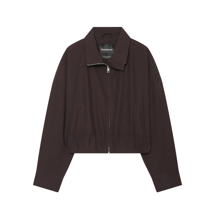 Damen utilitaristische Kurzjacke mit Reißverschluss und Hemdkragen Echo Archiv