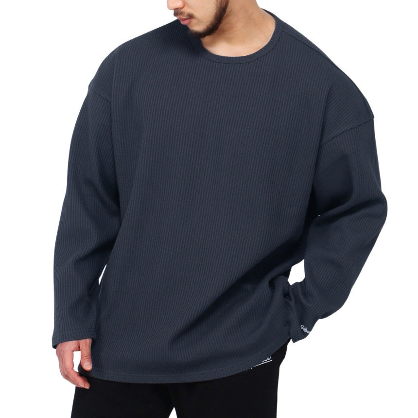 Herren Langarmshirt mit strukturiertem Rippenmuster und modernem Schnitt Echoarchiv