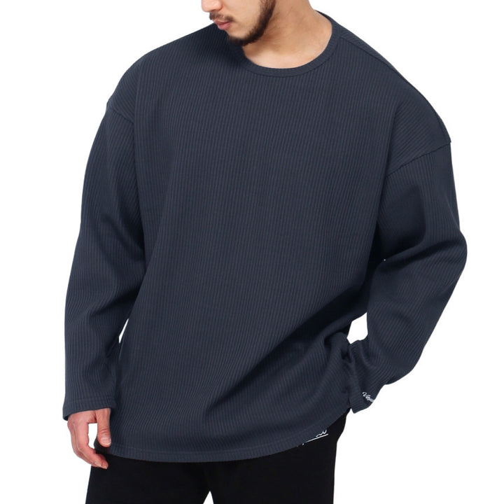 Herren Langarmshirt mit strukturiertem Rippenmuster und modernem Schnitt Echoarchiv