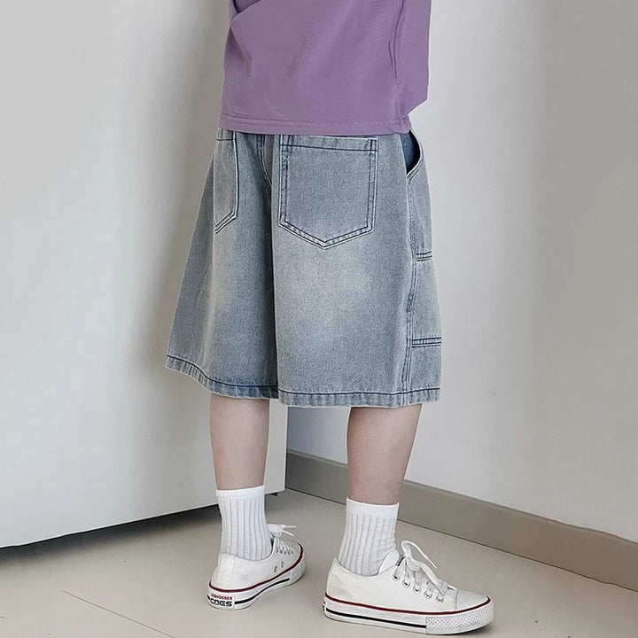 Unisex lässige Denim-Shorts mit hohem Bund Echo Archiv